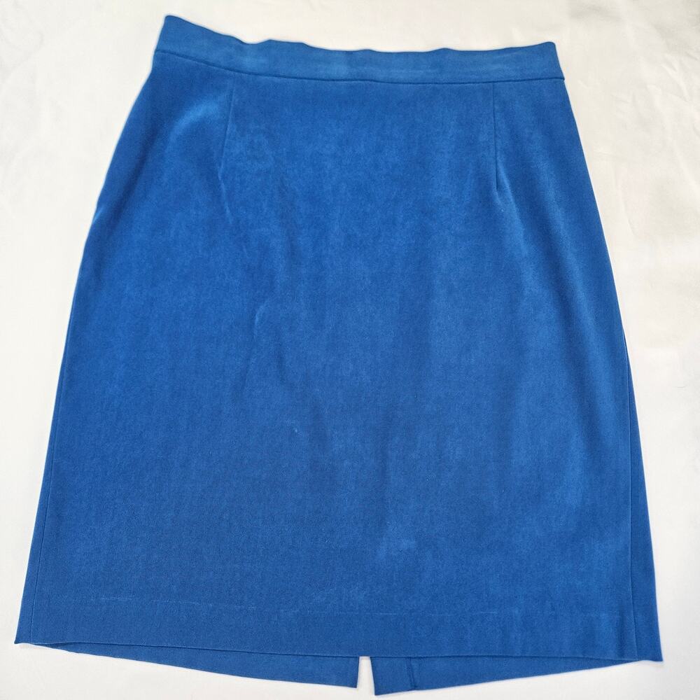 Amanda Smith Petites Vintage Royal Blue Elastic Waist Midi Skirt 14P